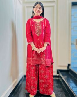 Pink Bandhani Work 4-Piece Suit