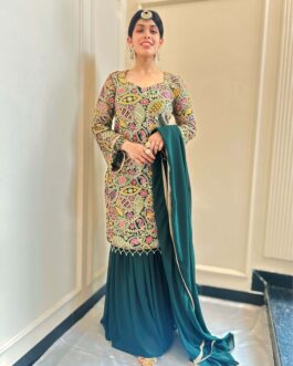 Green Georgette 3-Piece Suit